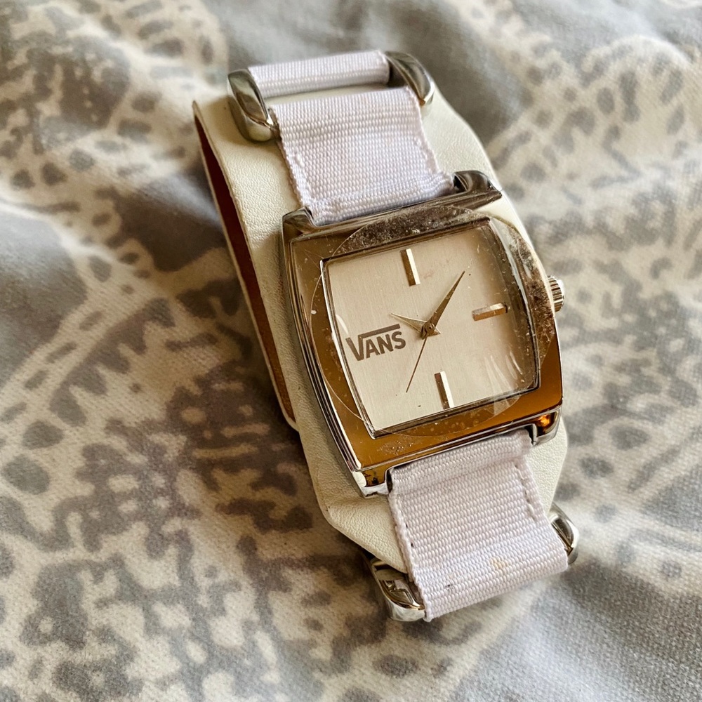 Vans El Dorado Black Leather Velcro Strap Watch